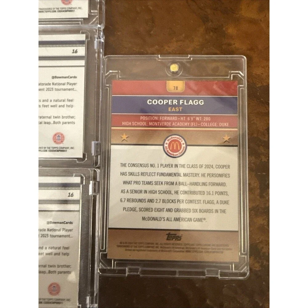 Lot Of 9 2025 Bowman Chrome U Basketball COOPER FLAGG 1st Bowman Duke And Mcdon